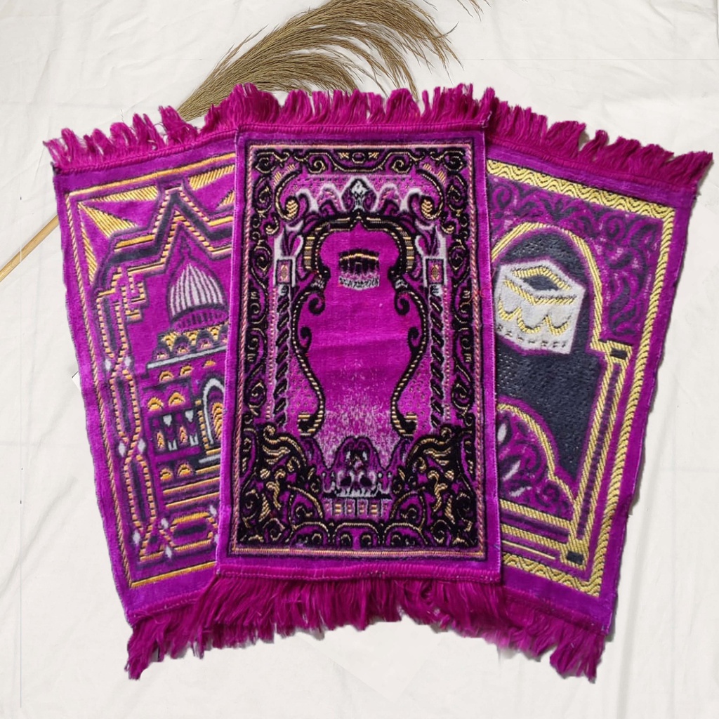Sajadah Bludru Anak - Sajadah Muka Sajadah Souvenir 60x35cm (BISA COD)-1