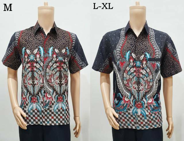 Kemeja Batik Jumbo 4L-5L Atasan Baju Hem Pria Big Size Seragam Batik NDR AB