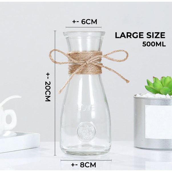Vas Bunga Kaca Bening Hias Minimalis Pot Tanaman Air Hidroponik Hias LARGE