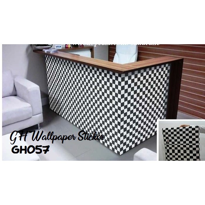 (COD) Wallpaper Stiker Dinding / Walpaper dinding Kamar Tidur Wallpaper Motif Catur / Checkerboard