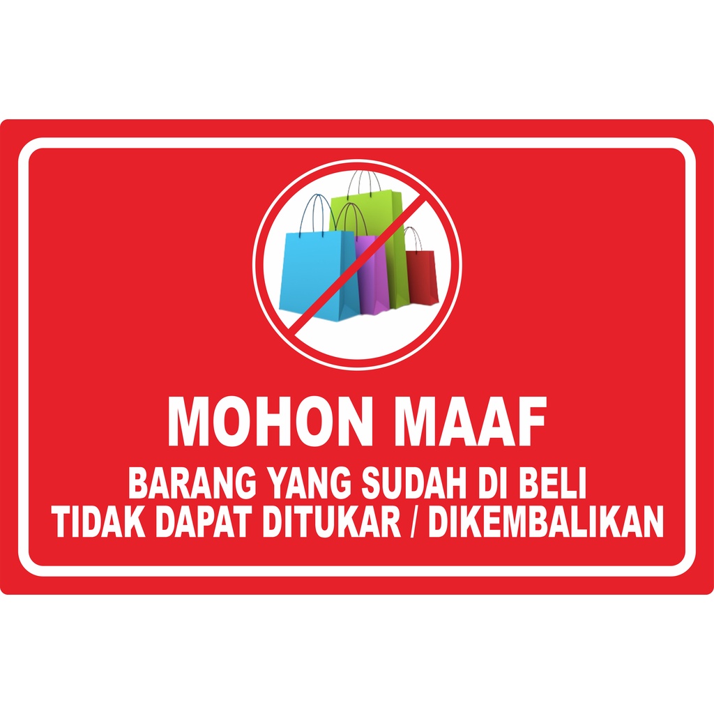 

Stiker Label Barang Yang Sudah Dibeli Tidak Dapat Dikembalikan Ditukar Waterproof Sticker