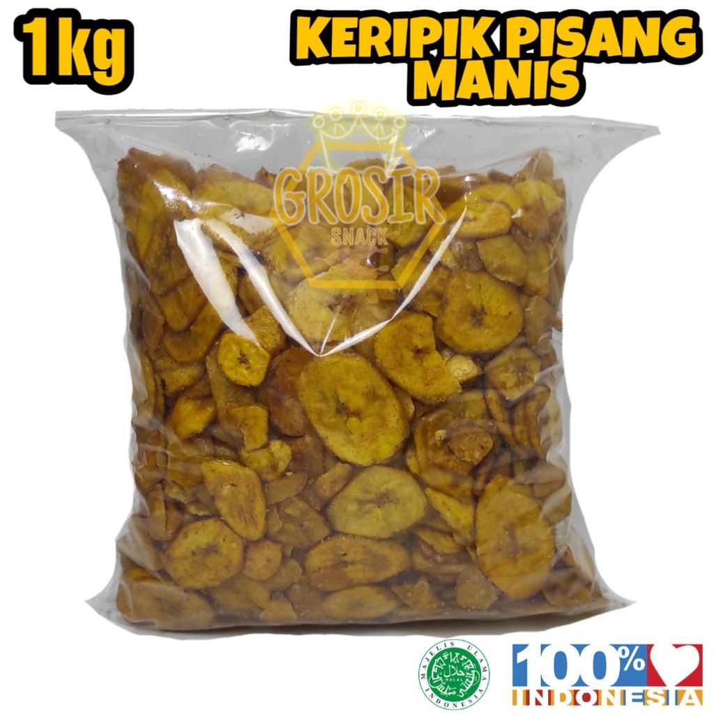 Keripik Pisang Manis Koin 1kg+ Kriuk