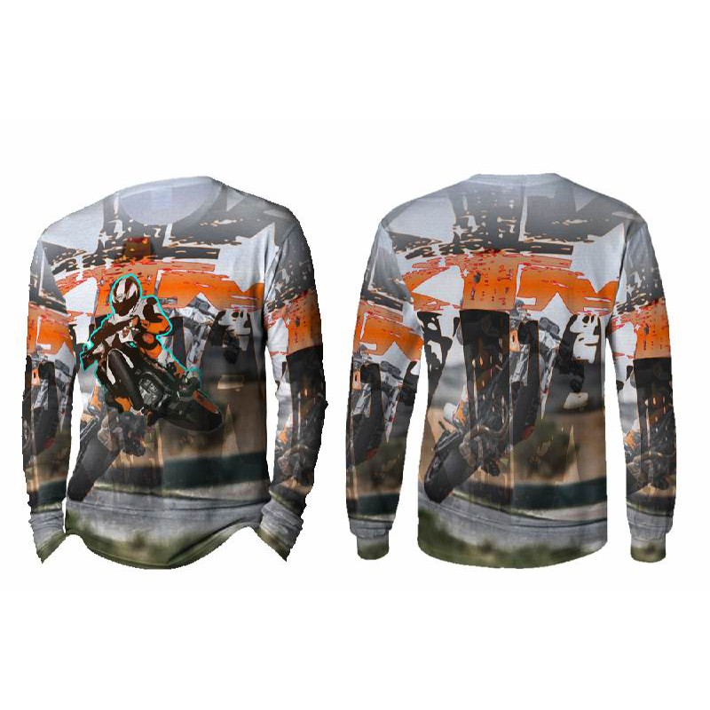 Kaos Pria Lengan Panjang KTM 3D Full Print Sublimation 005