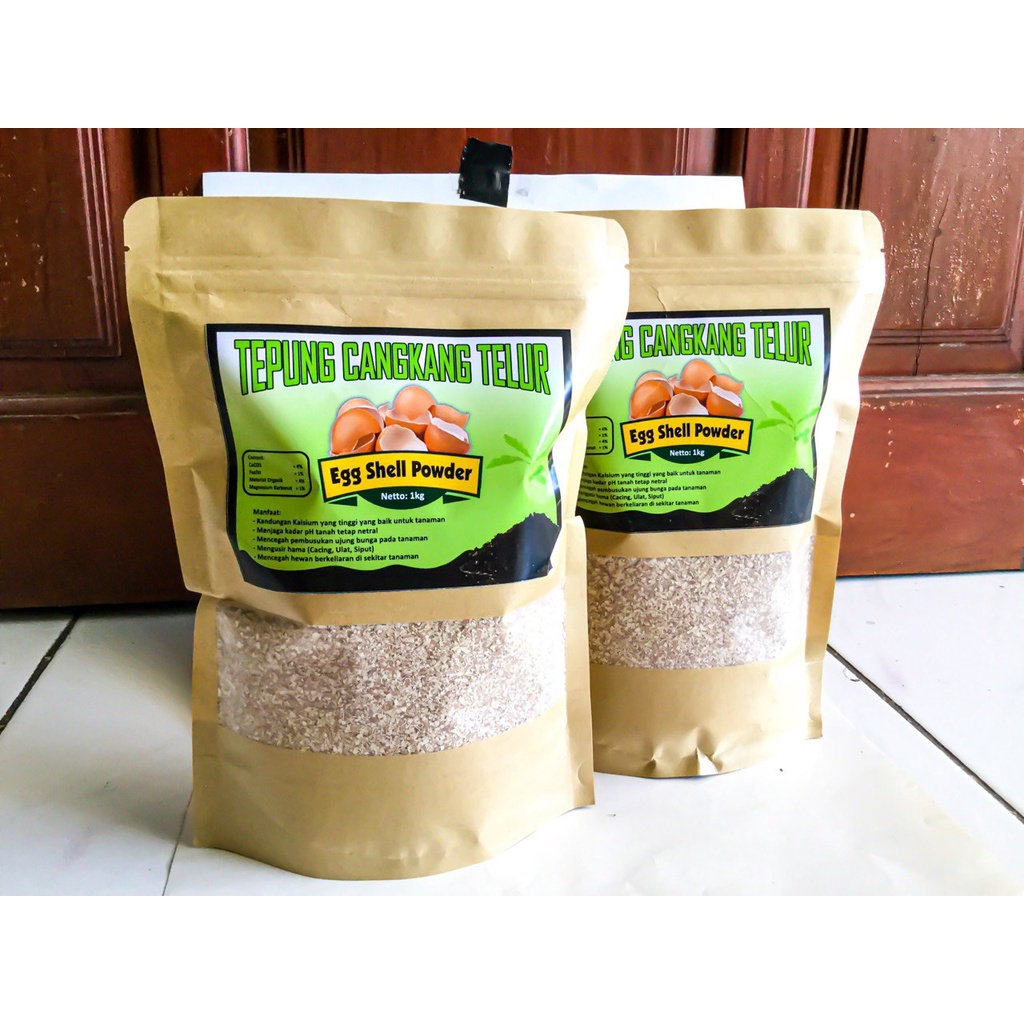 KUALITAS PREMIUM TEPUNG CANGKANG TELUR 100% ORGANIK PUPUK CANGKANG TELUR - 1Kg