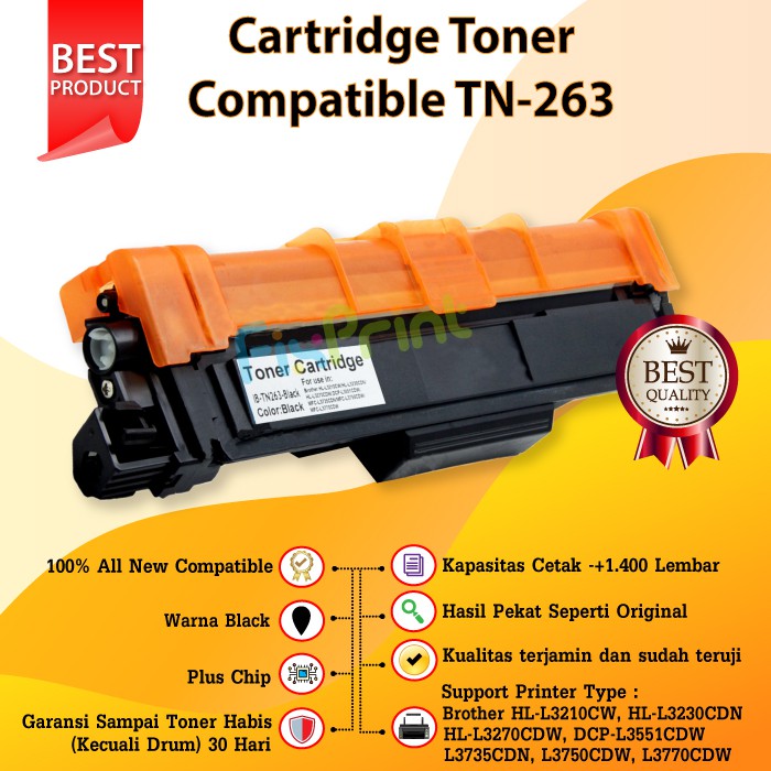 Cartridge Toner Compatible TN-263 TN263 Printer Brother HL-L3210CW HL-L3230CDN HL-L3270CDW DCP-L3551