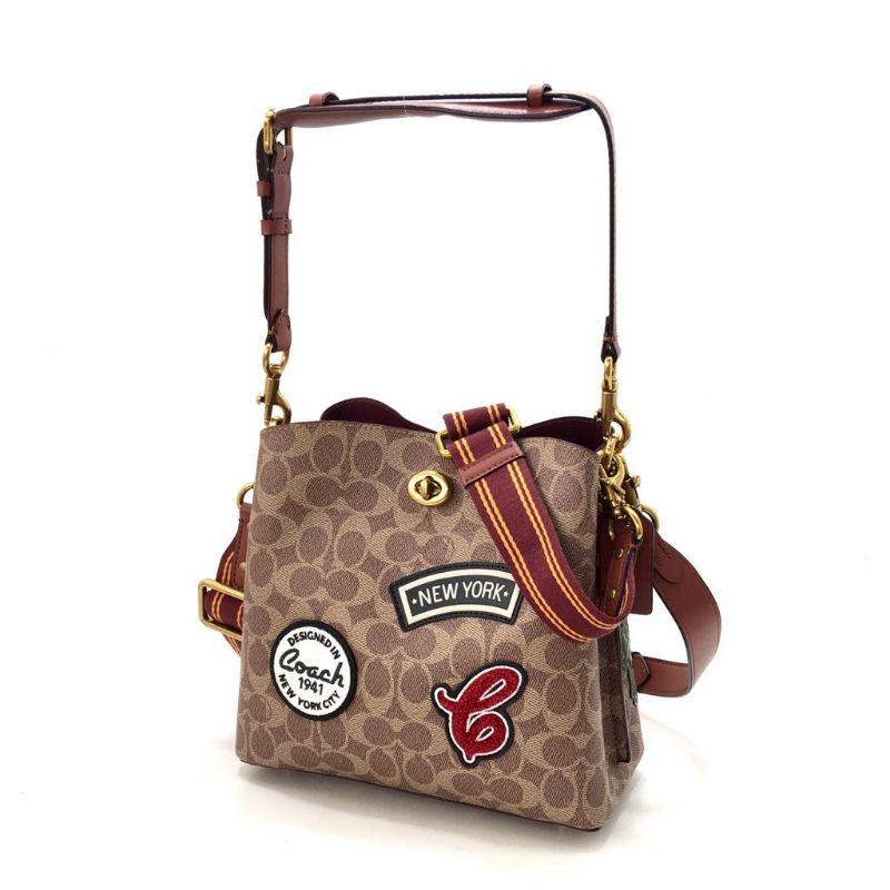 Coach Willow Bucket Bag In Signature Canvas With Patches