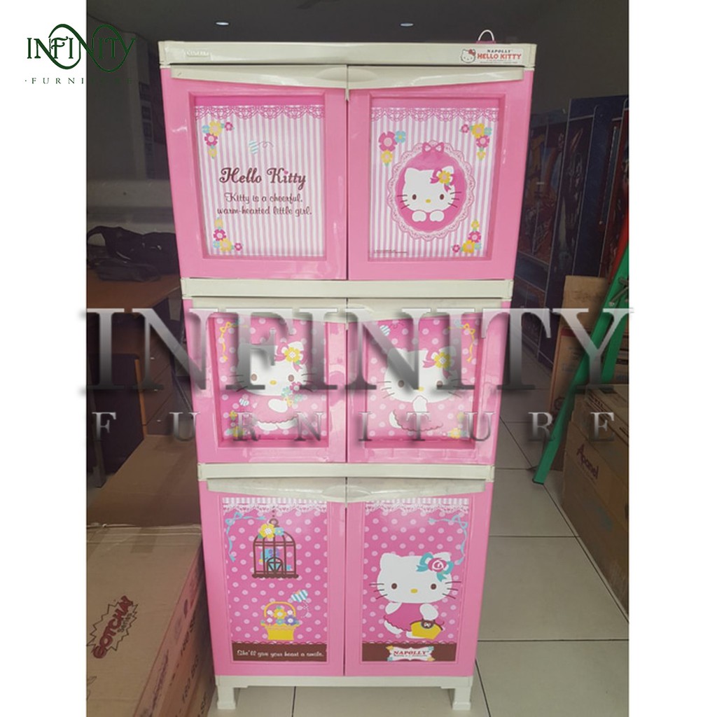 Napolly Lemari  Plastik  6 Pintu Karakter  Hello  Kitty  BCBC 