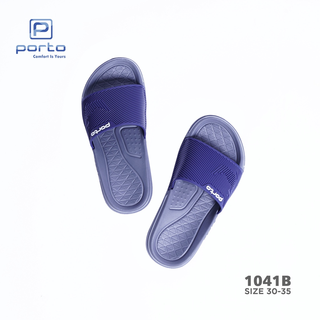 1041B - Porto Leveling Sandal Anak Laki Laki Selop Nyaman Casual Karet Terbaru Asli Porto