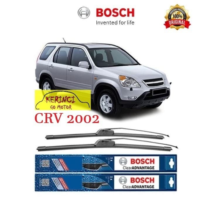WIPER BOSCH CLEAR ADVANTAGE HONDA CRV 2002 21&quot; &amp; 20&quot; SEPASANG WIPER