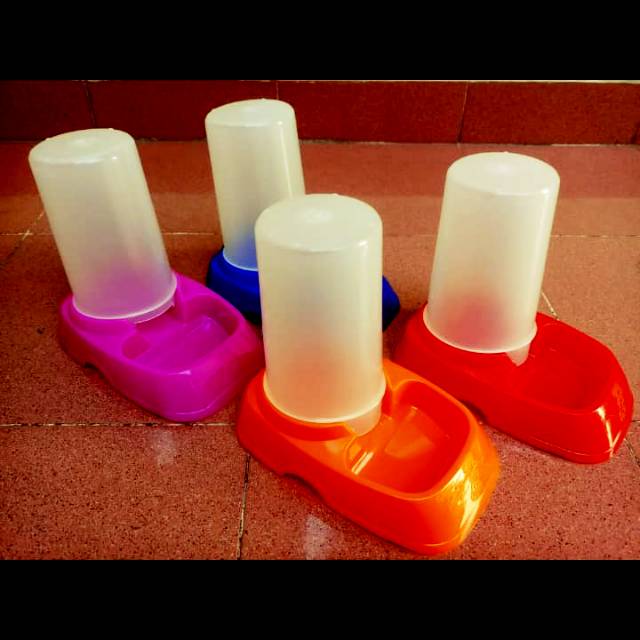 Trmpat makan/minum kucing.