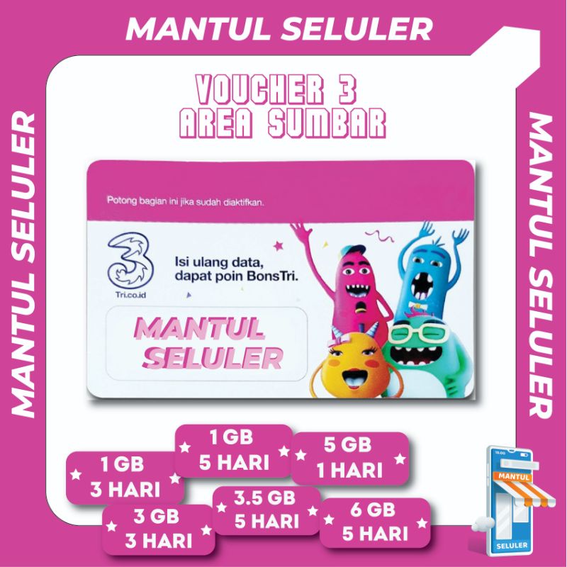 Voucher Kuota Tri 3 GB 3 Hari Promo Murah