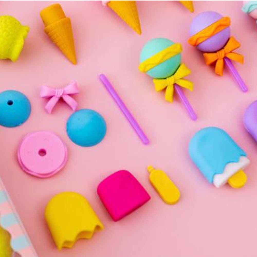 Lanfy Eraser Hadiah Anak Sketsa Lukisan Novelty Dessert Shape Eraser Lollipop Popsicle Perlengkapan Sekolah Ice cream Erasers Set