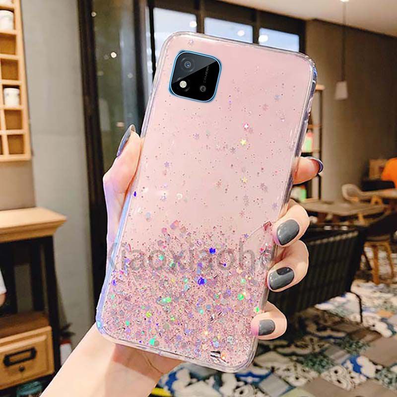 Realme C20 2021 Casing Soft Case Tpu Bahan Premium Glitter Glossy