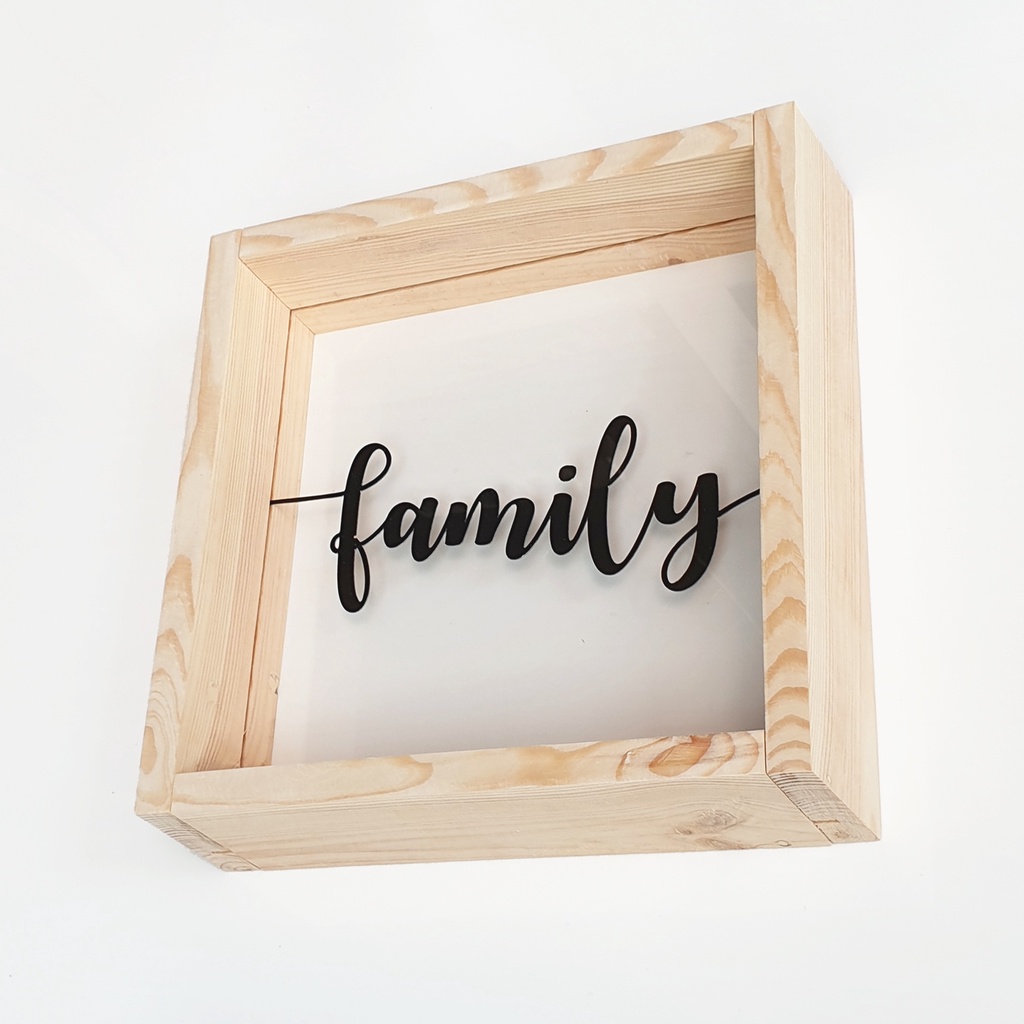 Hiasan Dinding Kayu - Family - Frame kata kata Motivasi