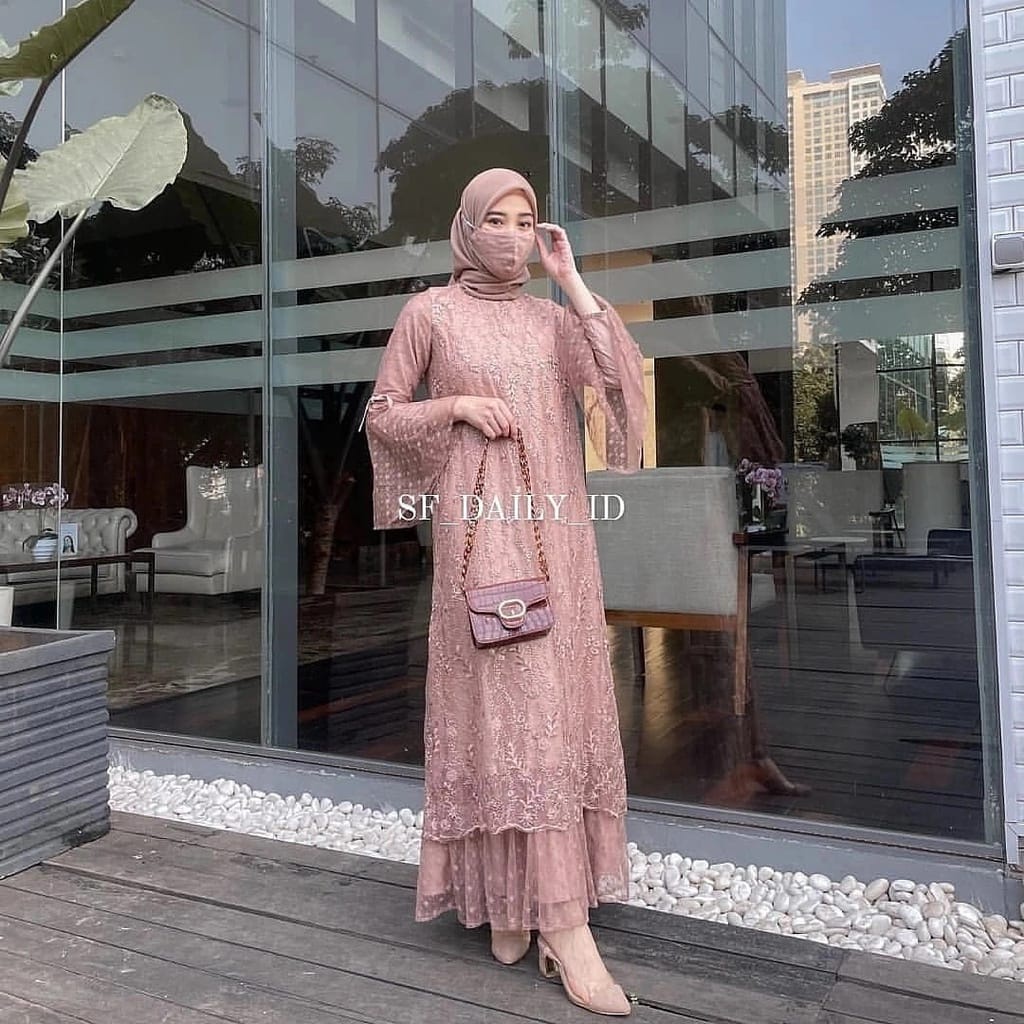 RIRIN DRESS BRUKAT TILE/GAMIS BRUKAT TERBARU2022