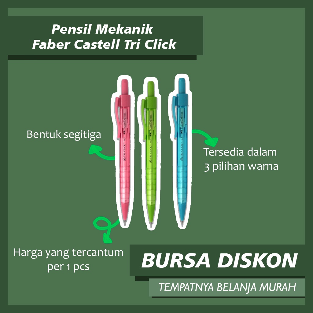 

Pensil Mekanik Faber Castell Tri Click Cetek Pencil Mechanical Castel