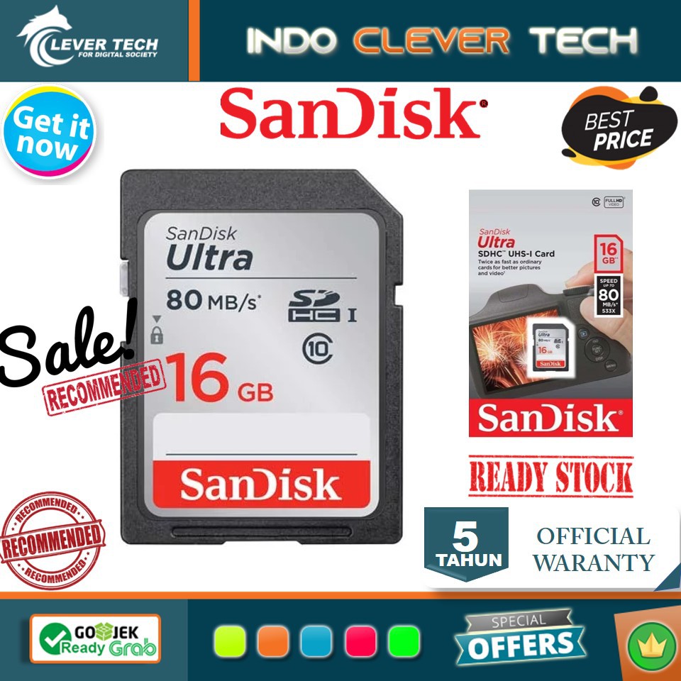 Sandisk Ultra SDHC 16GB 80MB SDSDUNC