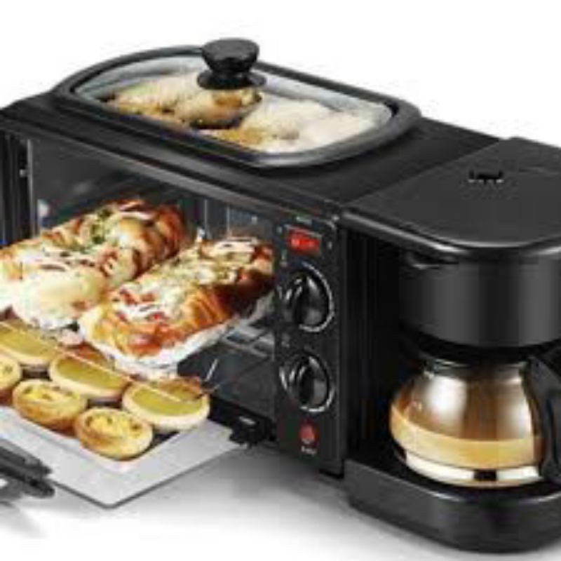 Breakfast Machine 3in1 Oven Pemanggang Roti Mesin Kopi Grill Pan Ove