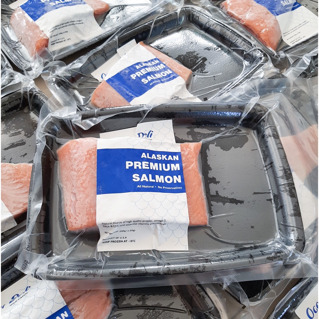 

Alaskan Premium Salmon 200gr Frozen/ Salmon Steak Beku
