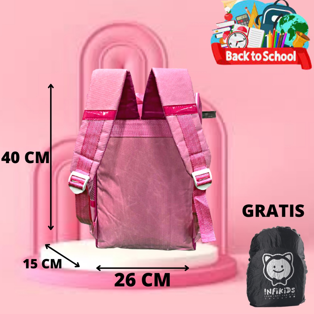 tas ransel anak perempuan SD BT21 gratis rancover