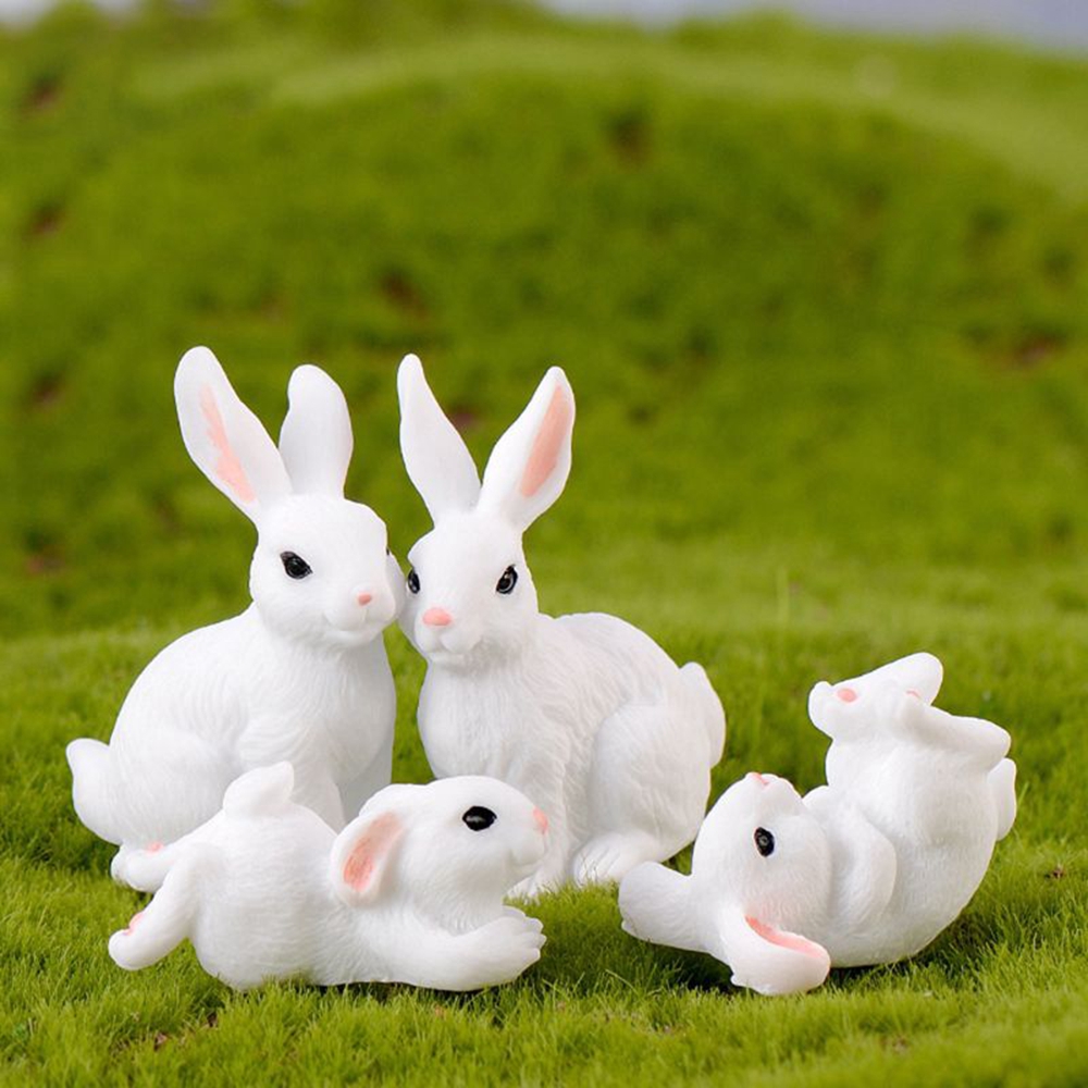 ELEGANT Cute Miniature Resin Fairy Garden Supplies Figurine Mini DIY Craft Animal Home Decor Rabbit Easter