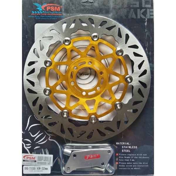 piringan psm-piringan cakram depan psm cnc tiger revo 320mm+breket cnc floating