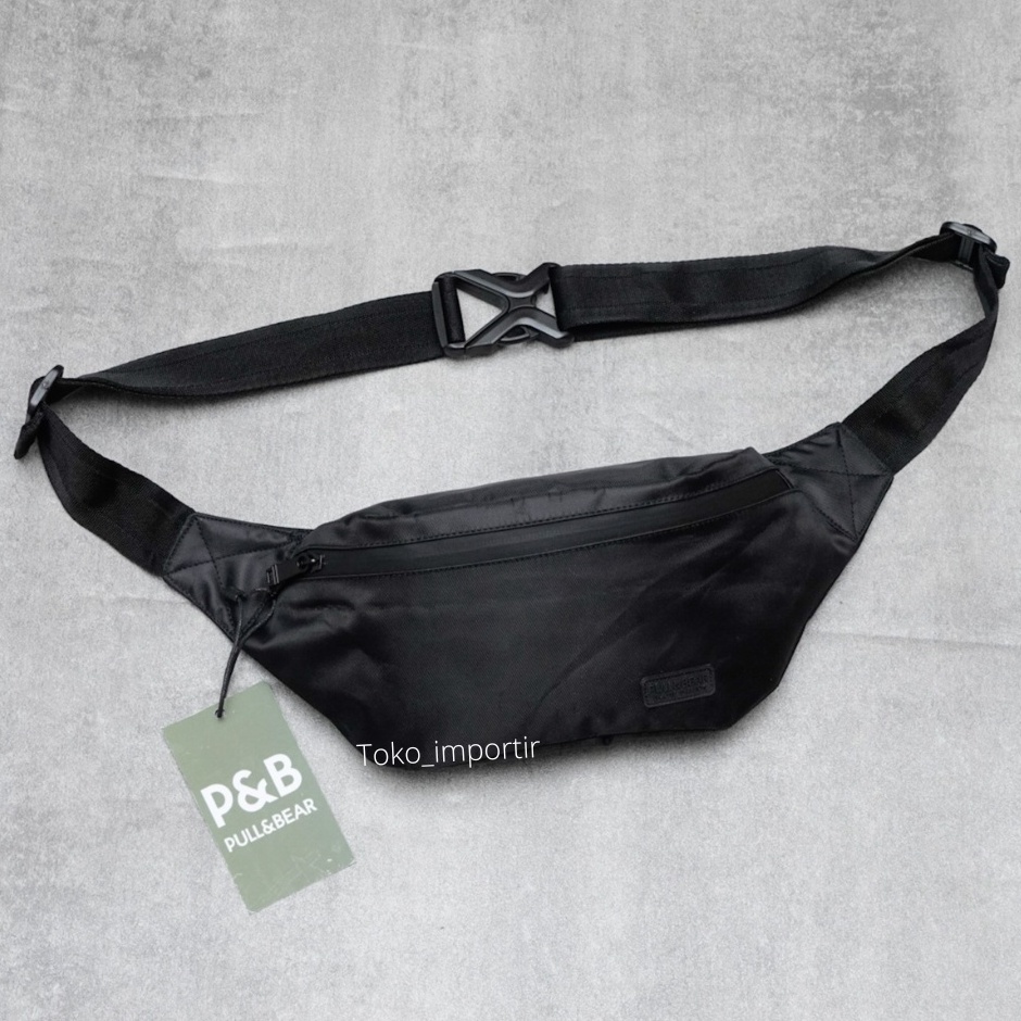 Tas Pull&amp;Bear Basic Waistbag Pria Kualitas Import Mirror Original