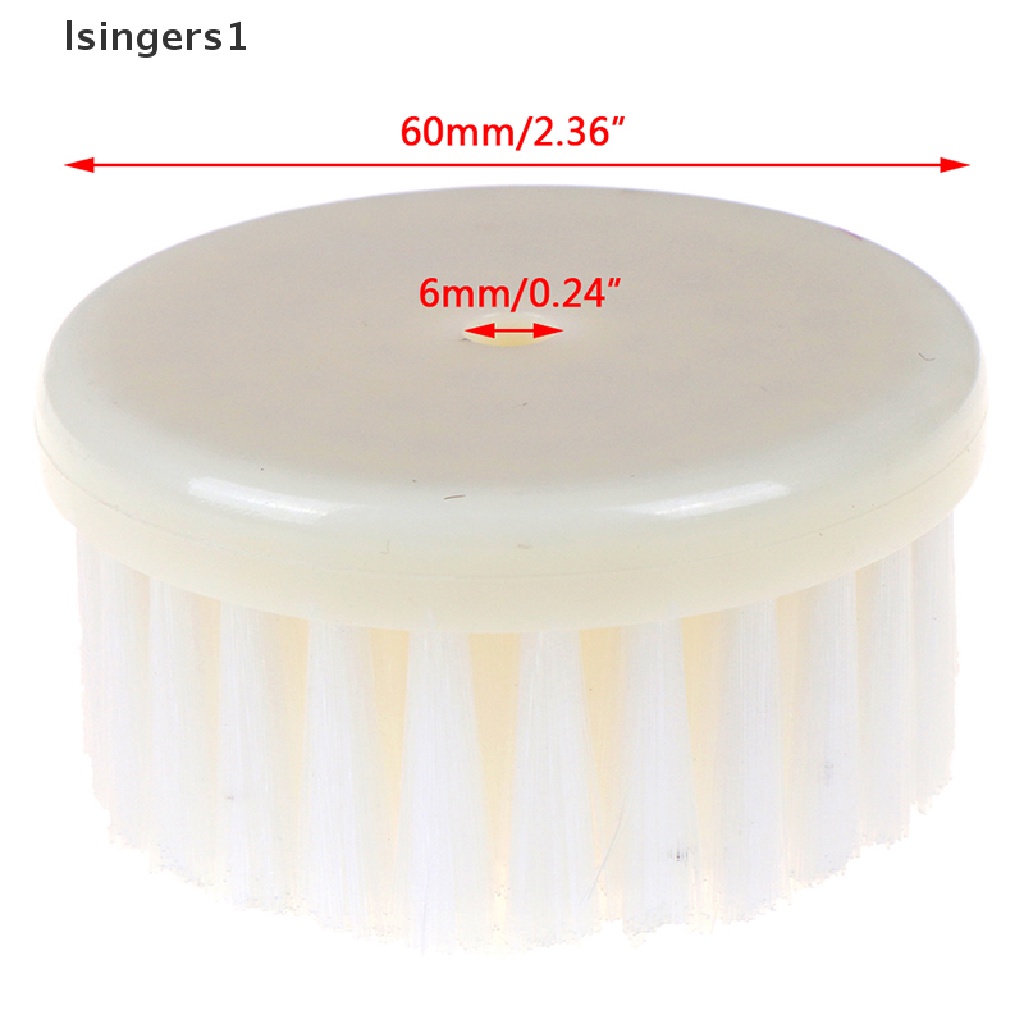 (lsingers1) Kepala Sikat Bor Elektrik 60mm Warna Putih Untuk Membersihkan Karpet / Kain / Mobil
