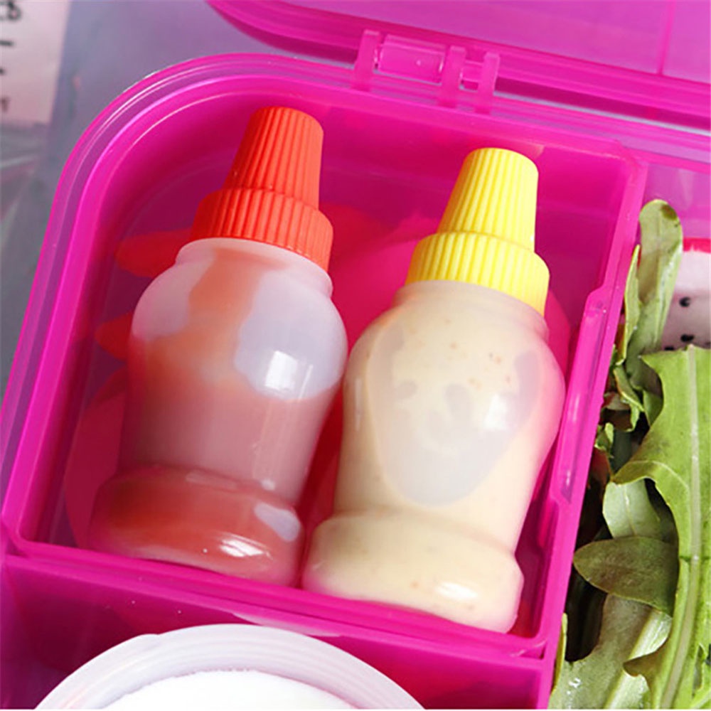 MXBEAUTY 25ML Salad Container Mini Tomato Ketchup Dispenser Sauce Bottle Portable 2pcs/set Small Leakproof For Lunch Box Squeeze Bottle