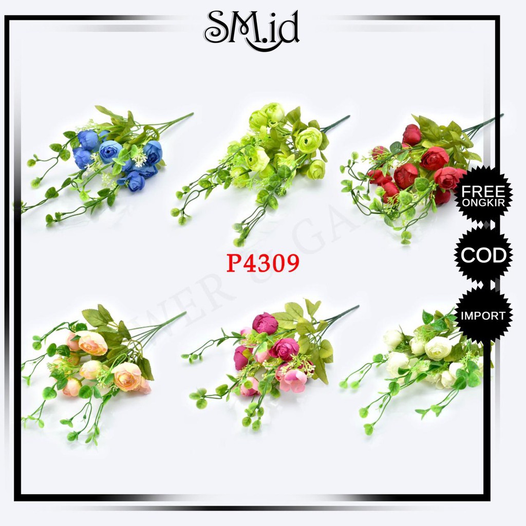 SM.ID P4309 Bouquet Bunga Hias Artifisial Dekorasi Rumah Kantor Hotel