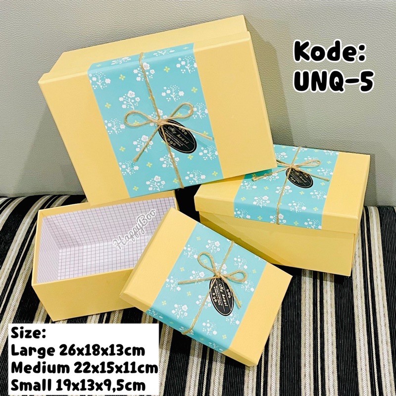 box kado gift box kotak kado hampers set 3 / satuan large medium small besar kecil sedang unq5