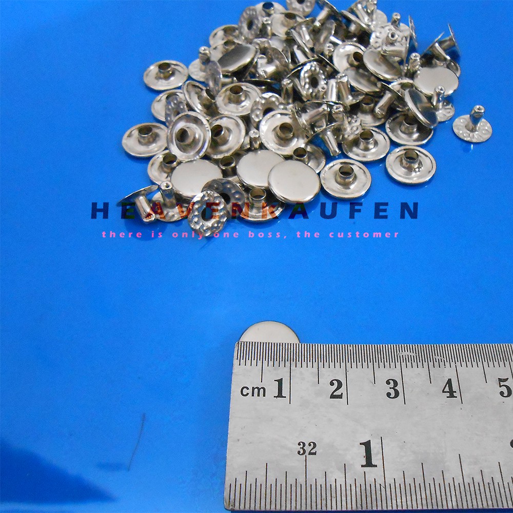 Paku Keling Rivet Centang/Gepeng Nikel Silver 12 mm Harga Per Pack isi 50 pasang