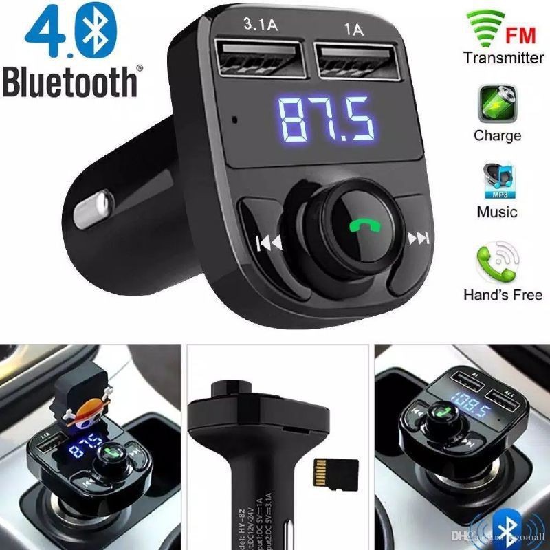 Car Bluetooth MP3 Dual USB Charger Mobil Audio Digital Display TF Slot FM Transmitter