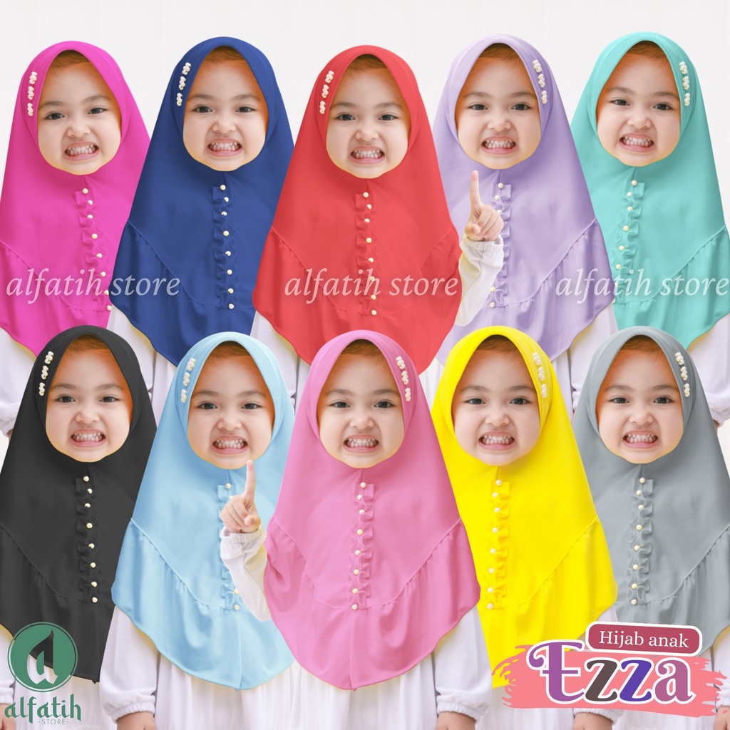 JILBAB ANAK TK - SD EZZA / PET MUTIARA REMPEL / JILBAB ANAK USIA 4-7 TAHUN / PAKAIAN MUSLIMANAK PEREMPUAN / KERUDUNG ANAK TK / HIJAB ANAK TK-SD KHIMAR ANAK