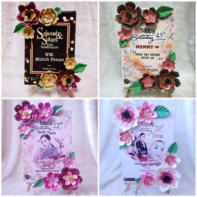 Bunga kertas papan meja indoor / mini paper flower board