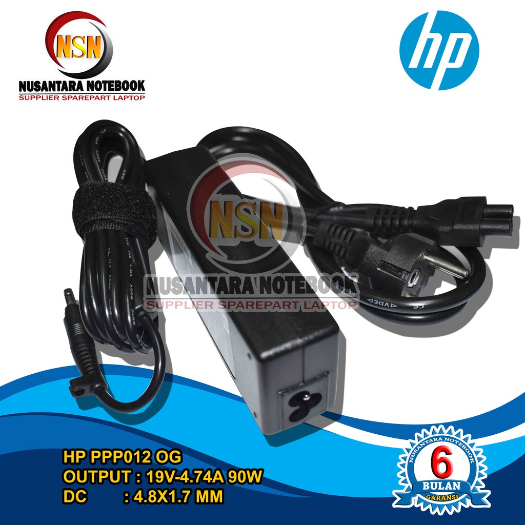 Adaptor Charger HP Compaq 19V-4.74A 90W DC 4.8 X 1.7mm Original