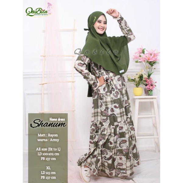 Ori Gamis Rayon Susun Shanum by Qabila/ Gamials Rayon Motif / Gamis Model baru / Gamis Susun/ Gamis 