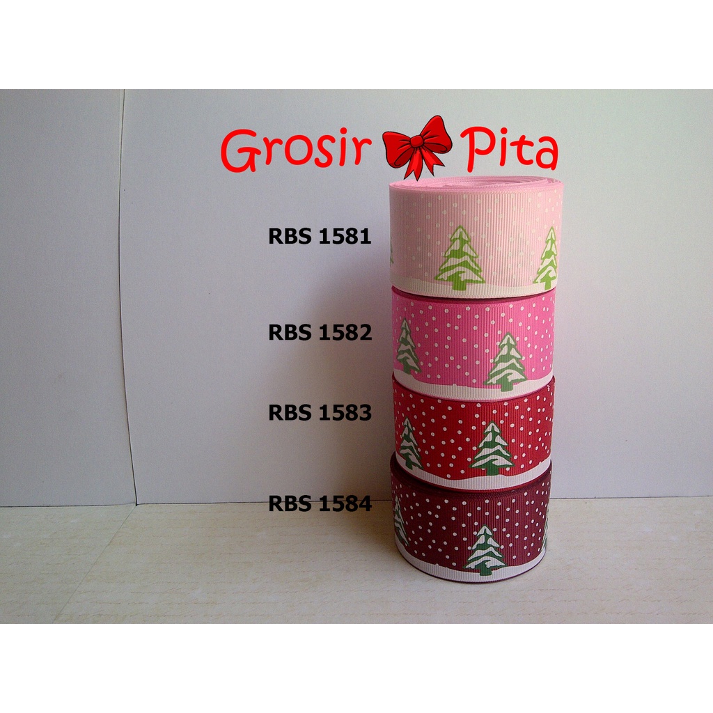 

(25 yard) Pita Grosgrain Motif Natal RBS 1581,1582,1583,1584 | Pita Christmas | Toko Bahan Craft | Grosir Pita