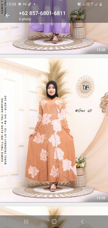Gamis Twill Aisyahzahrabatik Twill Ori Xl Ld 110 Gamis Batik Pekalongan