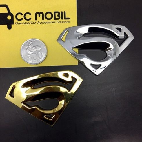 Tempelan Stiker Emblem Chorme Superman Kualitas Premium