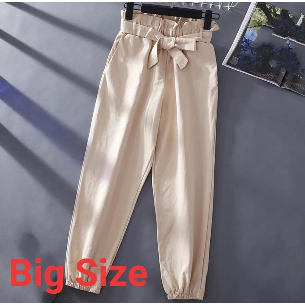 PROMO JOGER JUMBO!! Big Naya Linen Pants HIGHWAIST CELANA BAHAN CELANA WANITA CELANA TERLARIS CELANA LINEN CELANA KEKINIAN