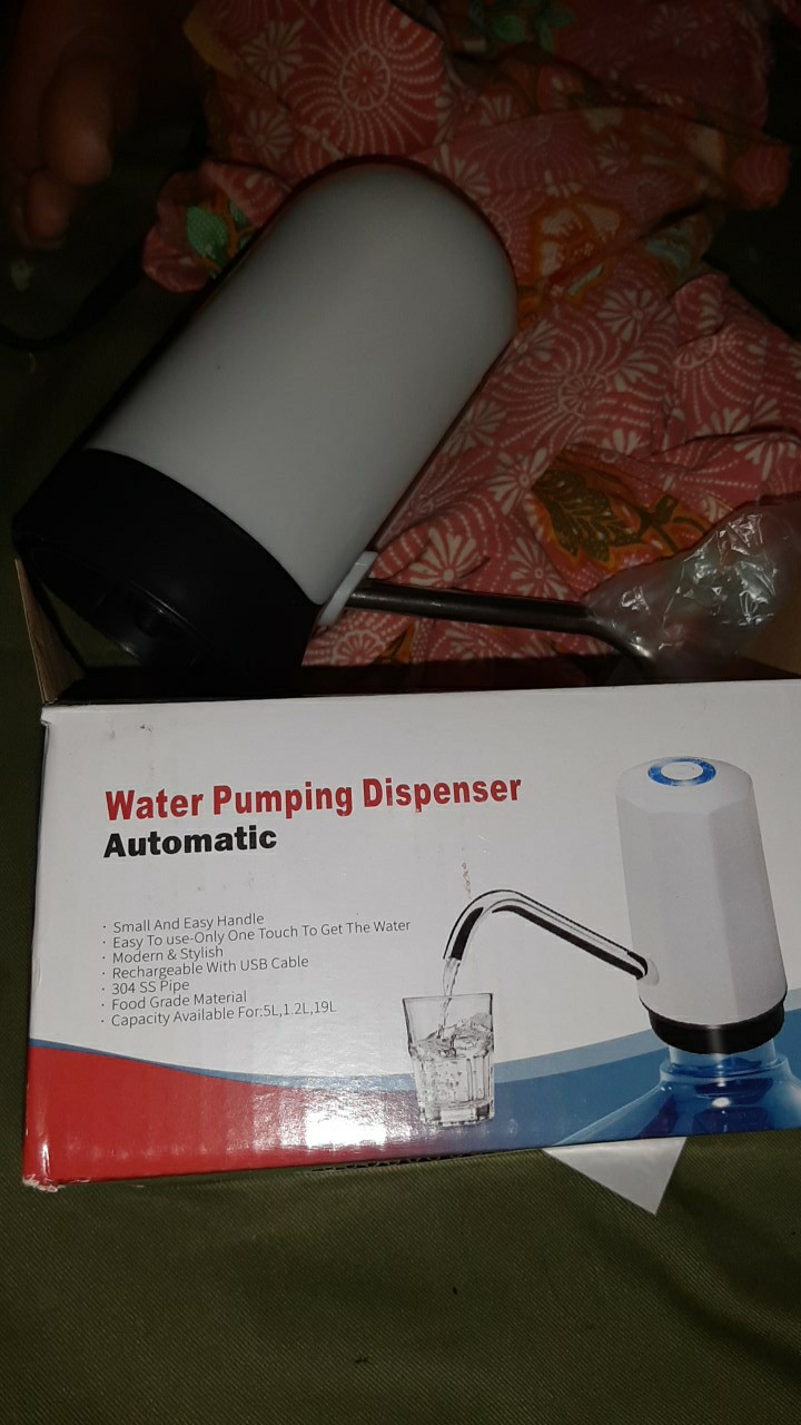 Pompa Air Minum Galon Lampu Led Elektrik Otomatis Usb Electric Water Pumping Dispenser 4 Watt Putih
