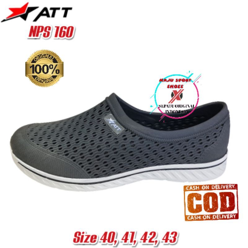 SEPATU KARET PRIA ORIGINAL ATT NPS / SEPATU KARET PRIA ANTI AIR HITAM NAVY ABU-ABU