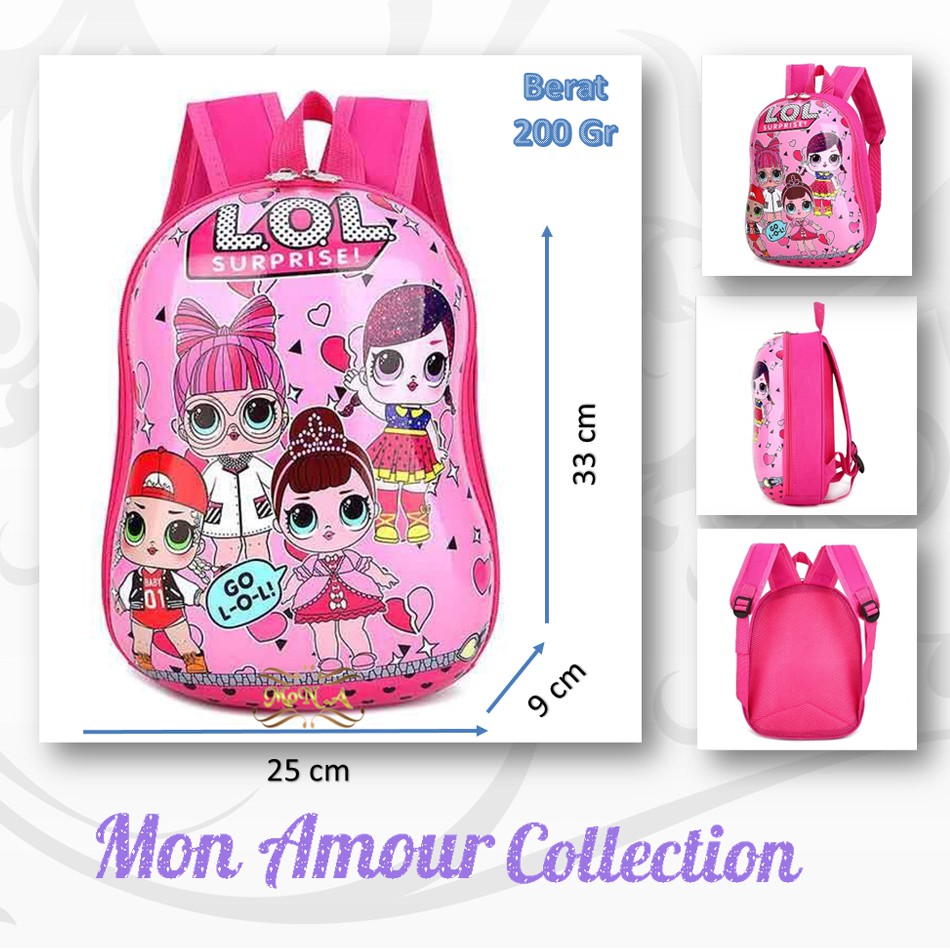 [COD] Tas Sekolah Anak lucu Ransel PU anti Penyok - Ransel Telur Sekolah Anak TK / PAUD - SPID3RMAN -M0172