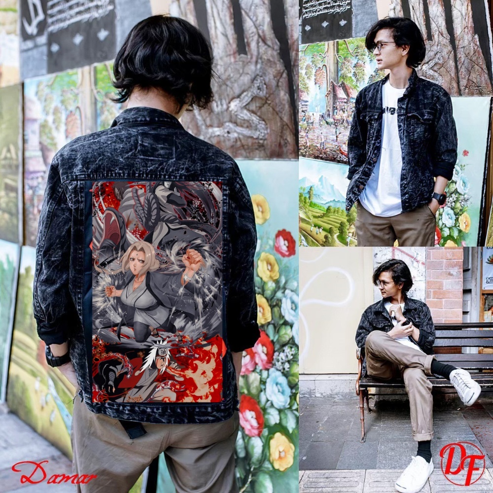 jaket jeans pria terbaru 2022 KINGERS/jaket pria printing/ jaket jeans pria bergambar terbaru/ jaket pria keren/ jaket pria denim jeans bergambar belakang