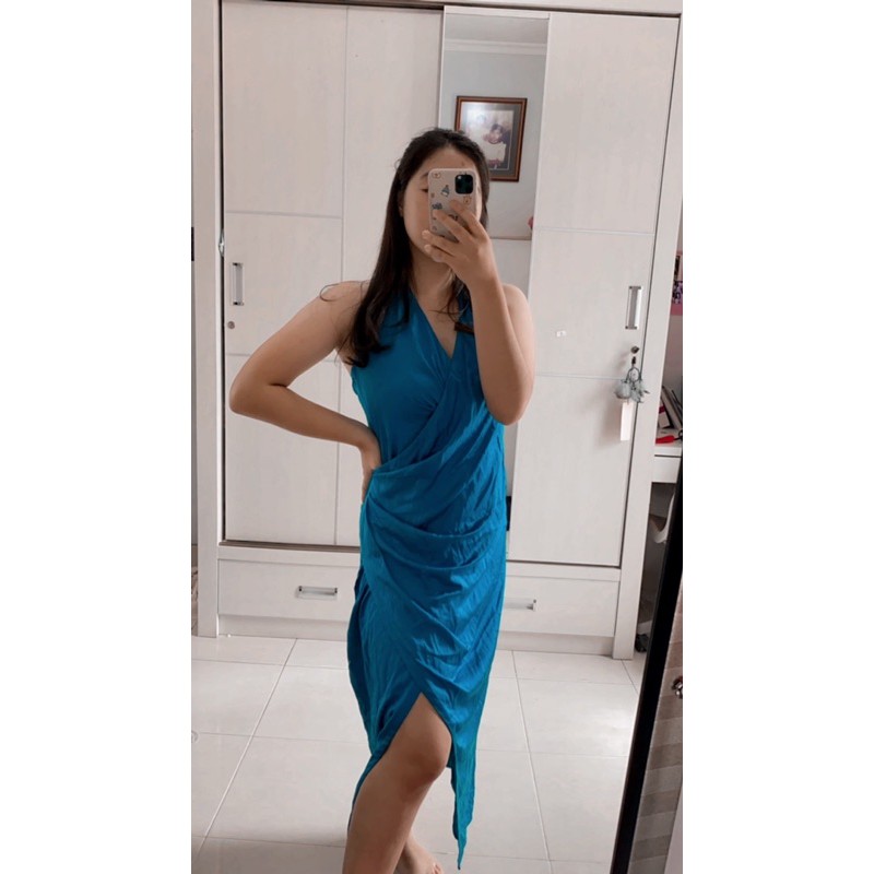 Satin Wrap Dress