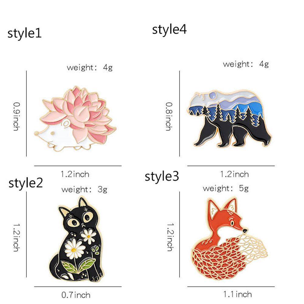 Lily Black Cat Bros Bros Bros Broach Hadiah Bunga Daisy Rubah Vintage Lencana Kecil