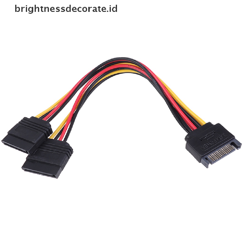 1pc Kabel Adapter Splitter Y Sata Power 15-pin Male Ke Female Untuk Hard Disk Hdd