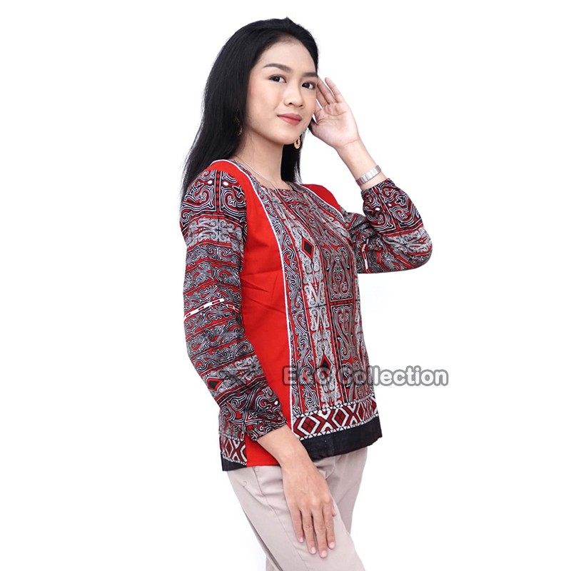 Atasan Batik Wanita Motif Tenun Unique - Blouse Batik Wanita - S-M-L-XL-XXL-3L-4L-5L-3