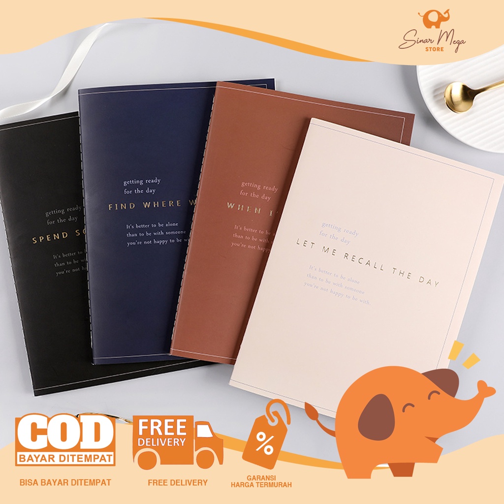 

Getting Ready For The Day Ruled Notebook A4 / Buku Catatan Bergaris Aesthetic Lucu Unik Murah